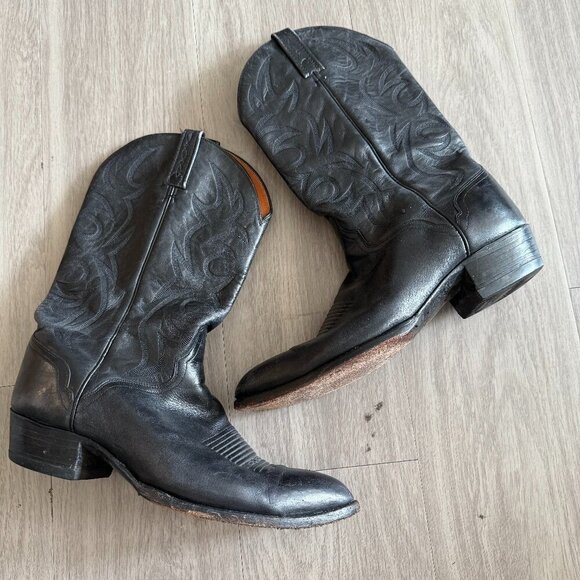 Men's El Dorado Cowboy Boots Size 13 Color Black - Picture 1 of 5